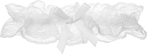 Lace Wedding Garters with Bow White Lace Bow Floral Garters Bride Wedding Garter Vintage Pearl Laces Garter Bowknot Stretch Thigh Garteres Bridal Accessory for Women Bride Party Prom in Saudi Arabia
