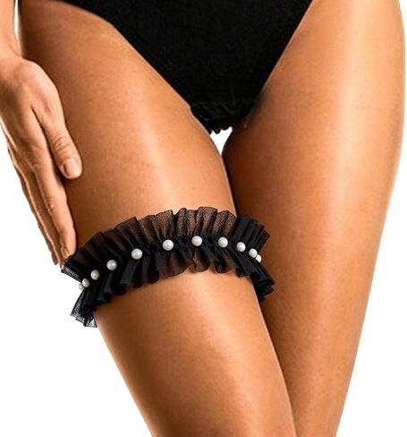 Florry Bride Wedding Garter Pearl Lace Bridal Garters for Women in Saudi Arabia