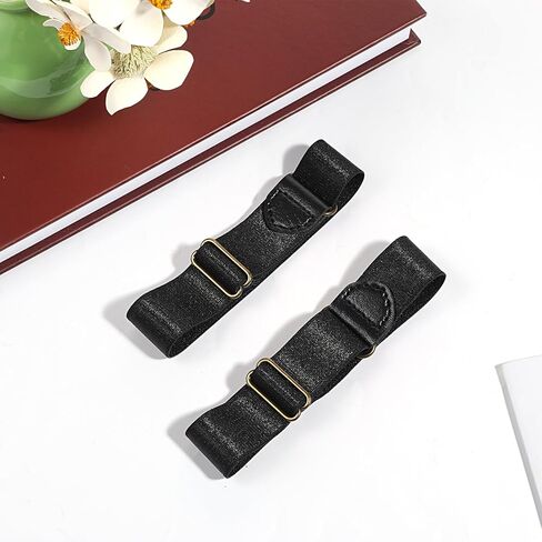 2Pcs Black Elastic Adjustable Sleeve Garters, Anti-Slip Arm Bands Stretchy Shirt Long Sleeve Holders Armband Christmas Gifts for Men Women in Kuwait