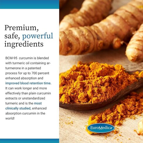 EuroMedica Curaphen Extra Strength - Curcumin & Boswellia Supplement for Healthy Circulation Support - Turmeric Supplement to Support Joints, Muscle Health & Endorphin Production - 60 Tablets in Saudi Arabia