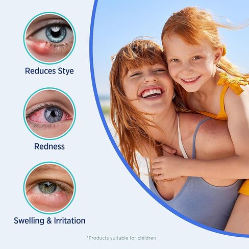 Stye Eye Treatment Relief Spray - Hypochlorous Acid Mist for Itchy, Dryness Eyelids & Makeup Removal - Eyelash, Eyelid Cleanser & Around Eye Wash Care with Natural Ingredients, Cotton Pads, Kids Safe in Saudi Arabia