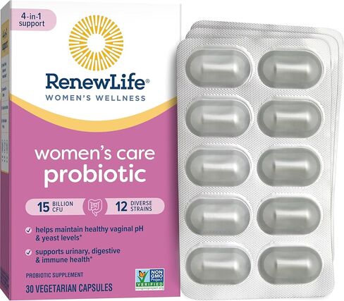 Renew Life Women's Probiotic Capsules, Supports pH Balance for Women, Vaginal, Urinary, Digestive and Immune Health, L. Rhamnosus GG, Dairy, Soy and Gluten-Free, 25 Billion CFU - 60 Ct in Saudi Arabia