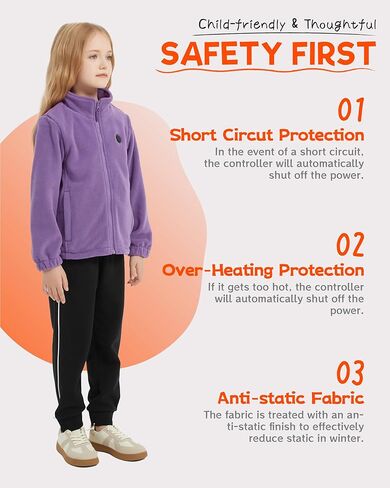 HEWINZE Kids Heated Jacket,Fleece Jacket for Kids, Electric Heating Warming Jacket with 5V Battery Pack. in Saudi Arabia