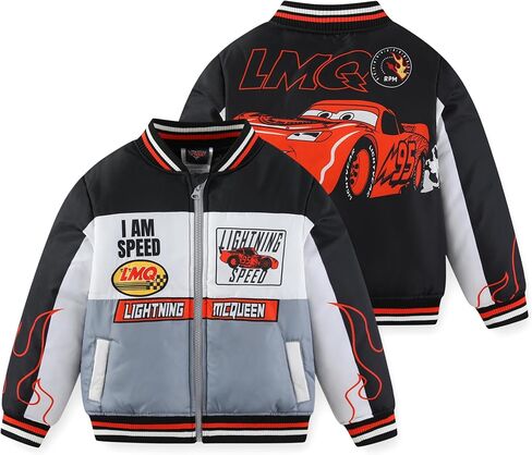Disney Lightning McQueen Boys Zip Up Letterman Varsity Bomber Jacket for Big Kids in Saudi Arabia