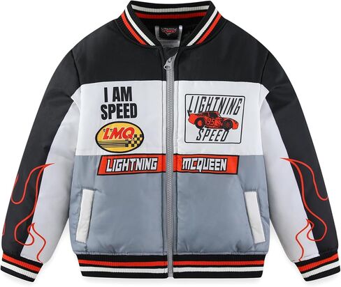 Disney Lightning McQueen Boys Zip Up Letterman Varsity Bomber Jacket for Big Kids in Saudi Arabia