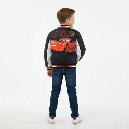 Disney Lightning McQueen Boys Zip Up Letterman Varsity Bomber Jacket for Big Kids in Saudi Arabia