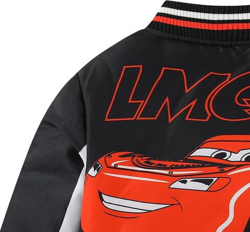 Disney Lightning McQueen Boys Zip Up Letterman Varsity Bomber Jacket for Big Kids in Saudi Arabia