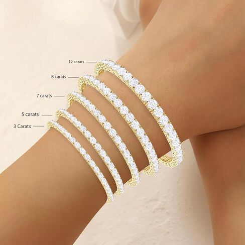 Houston Diamond District 2 to 20 Carat NATURAL Classic Diamond Tennis Bracelet 4 Prong Value Plus Collection (J-K Color, I1-I2 Clarity) in Saudi Arabia