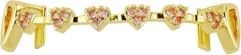 Hip Hop Gold Plated Silver Plated Micro Set Heart Full Diamond Teeth Jewelry for Daily Streetwear Rap Accessories Party Club Wear Men Women in Saudi Arabia