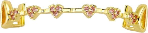 Hip Hop Gold Plated Silver Plated Micro Set Heart Full Diamond Teeth Jewelry for Daily Streetwear Rap Accessories Party Club Wear Men Women in Saudi Arabia