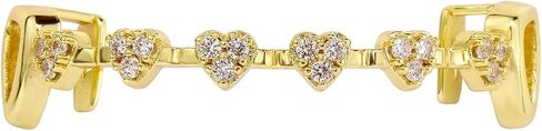 Hip Hop Gold Plated Silver Plated Micro Set Heart Full Diamond Teeth Jewelry for Daily Streetwear Rap Accessories Party Club Wear Men Women in Saudi Arabia