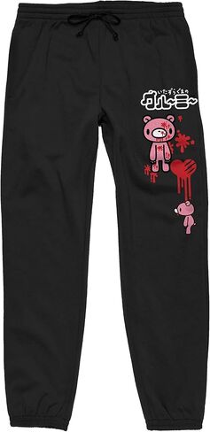 بنطال رياضي برسومات سوداء للبالغين من الجنسين من Bioworld Gloomy Bear Dripping Heart in Saudi Arabia