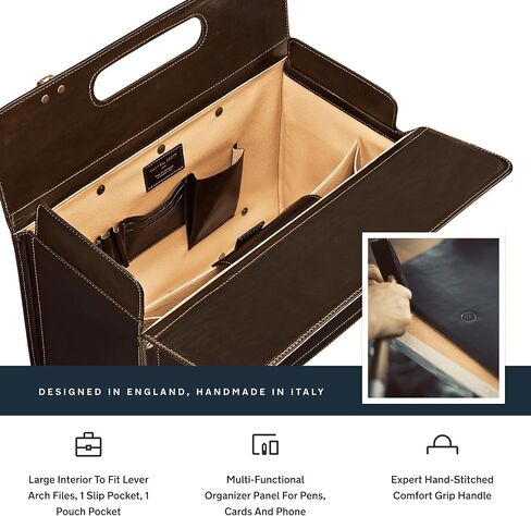 Maxwell Scott - Mens Luxury Leather Rolling Wheeled Pilot Briefcase/Catalog Case and Barrel Lock - The VareseW Dark Brown in Saudi Arabia