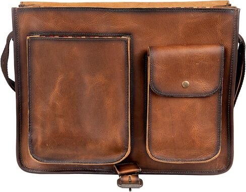 STS Ranchwear Tucson Portfolio Leather Office Work Briefcase Messenger Bag, Top Carry Handle & Shoulder Strap, Rich Tan in Saudi Arabia