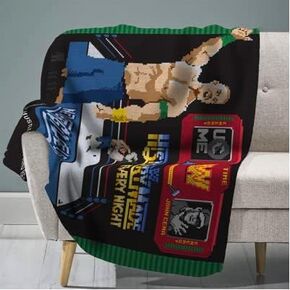 Sleep Squad John Cena (Hustle Loyalty Respect) 60" x 80" Raschel Plush Blanket – Wrestling Legend Super-Soft Throw