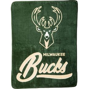 Northwest NBA Milwaukee Bucks Unisex-Adult Raschel Throw Blanket, 50" x 60", Signature