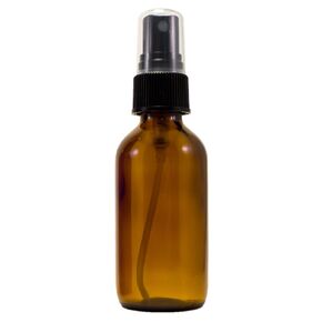 2 oz Amber Boston Round Glass Bottle with Fine Mist sprayer 6/bx