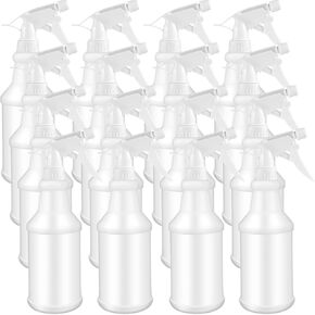 زجاجة رذاذ بلاستيكية 12 قطعة سعة 16 أونصة من إكلي، فارغة وقابلة لإعادة الاستخدام للتنظيف والماء وتفاصيل السيارات أو الحمام والمطبخ، تجارية وسكنية in Kuwait