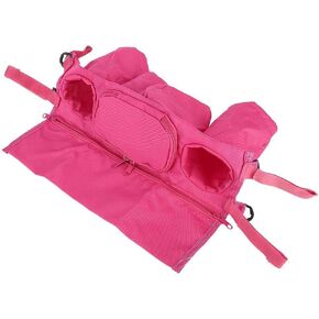 Stroller Organizer with Cup Holder, Zipper Design Durable Stroller Organizer Bag, Hook & Loop Design Cart for Umbrella Stroller(Pink)