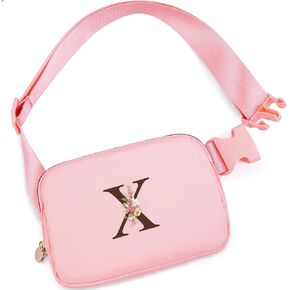 Uygafly Monogrammed Gifts for Women - Fanny Pack for Kids Teen,Crossbody Bag for Women Trendy Everywhere Belt Bag Fashion Monogrammed Crossbody Bag Waist Packs,Initial Flower H,White Bag