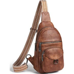 Leresas Sling Bag for Women Vegan Leather Crossbody Purses Backpack Fanny Packs Belt Chest Bags Trendy Travel Running Beige