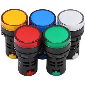 5 Pack Energy Saving LED Indicator Light Green Yellow Red Blue White AC 24V AD16-22D/S Mounting Hole Φ22mm