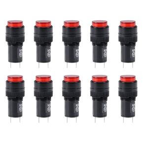 uxcell Signal Lights DC 12V, NXD-212 Red Neon Bulb, Flush Panel Mount 15/32 inches 12mm, 10Pcs