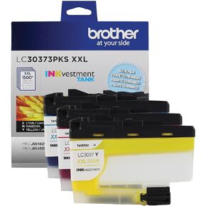 Brother Genuine LC30373PKS, 3-Pack Super High-Yield Color INKvestment Tank Ink Cartridges, Includes 1 Cartridge Each of Cyan, Magenta and Yellow Ink, Page Yield Up to 1,500 Pages/Cartridge, LC3037