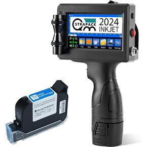Handheld Inkjet Printer Gun Z10 Printing Height 0.08-0.5 Inch Inkjet Coder with Original Fast-Drying Ink for Text QRCode/Barcode/Batch Number/Label/Image/Date Printer for Any Surface