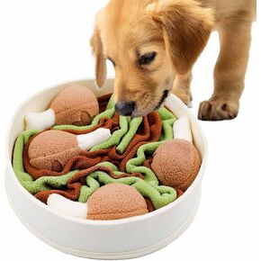 Nosework Interactive Puzzle Snuffle Mat Slow Feeder Drumstick Squeaker Dogs Treat Toy, Natural Foraging and Nosework for Dogs Slow Eating, Stress Relief, Mental Stimulation - All Breeds and Sizes