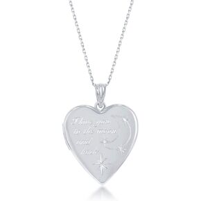 Beaux Bijoux Gift for Mom | Sterling Silver Heart Locket Pendant Necklace for Women | Laser Engraved with Mom | Unique Sentimental Gift for Mothers Day or Birthday