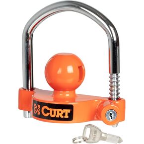 CURT 23090 Universal Trailer Coupler Lock, Bright Orange, Fits Couplers with 1-7/8", 2" or 2-5/16" Ball Diameter