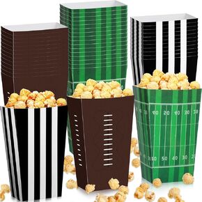 Sinmoe 48 PCS Football Popcorn Boxes Football Party Supplies Decorations Football Party Favor Bags Football Popcorn Holder for Football Theme Birthday Decor Baby Shower Theater Carnival