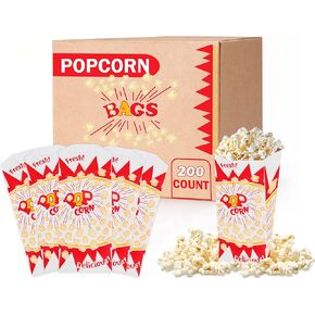 200 كيس فشار، مجموعة لوازم آلة الفشار، ورق مقاوم للدهون 1 أونصة، أكياس الفشار لآلة الفشار، مقاومة للدهون، بطابع الكرنفال، صنع في الولايات المتحدة الأمريكية in Kuwait