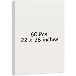 Qilery 60 Pcs Poster Paper Board Bulk 22 x 28 Inch Poster Board Large Railroad Board White Poster Board Construction Paper Thick Paper Card Stock for Art Projects Mats Mounting Block Printing