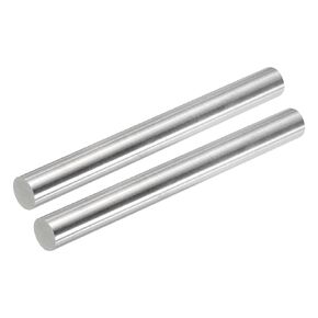 MECCANIXITY 304 Stainless Steel Round Rods, 25mm x 250mm Solid Shaft Rods for DIY Craft Model Car Helicopter Airplane, Pack of 2