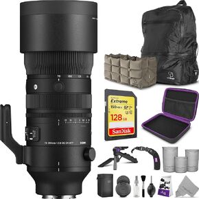 Sigma 70-200mm f/2.8 DG DN OS Sports Lens for Sony E Mount with Altura Photo Advanced Accessory and Travel Bundle