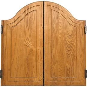 Arched Oak Dart Board Cabinet
