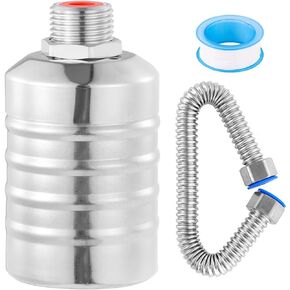 Automatic Water Level Controller, Stainless Steel Automatic Water Level Control Valve, 1/2'' Auto Fully Shut off Water Tank Float Valve for Water Tanks, Ponds (Upper Water Intake)