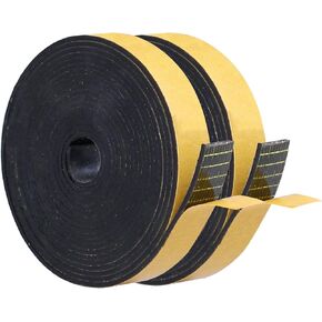 TORRAMI Adhesive Solid Neoprene Rubber Strips 1/8 (.125) inch Thick X 1/2 inch Wide X 10 Feet, for DIY Weather Stripping,Gasket,Seal,Pads,Crafts,Supports (Total 20 Ft Length, 2 Rolls of 10 Ft Each) in Kuwait