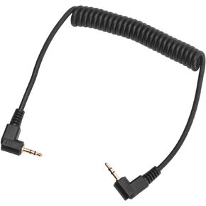 2.5mm F2 Remote Control Shutter Release Cable Cord, Flash Sync Cable 2.5mm Male to Male Coiled Cord, for Fuji GFX X Series Camera 1m