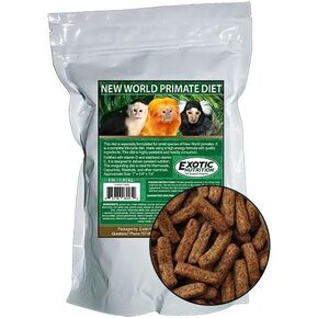 New World Primate Diet (4 lb.) - Highly Nutritional Food Formulated for New World Primates - Marmosets, Tamarins, Capuchins, & Other Monkeys