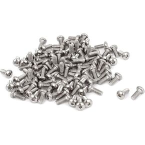 uxcell M2x6mm Stainless Steel Hex Socket Button Head Cap Bolts Screws 100 Pcs in Saudi Arabia