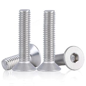 M4-0.7 * 16mm Flat Head Socket Cap Screws,M4x16mm Flat Head Screw, Stainless Steel Countersunk Bolts,Full Thread Screw,Allen Hex Drive Drive Type, Bright Finish, Coarse Thread UNC, 75Pcs