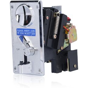 Zyyini Coin Acceptor, Arcade Game Vending Machine Coin Acceptor, CPU Multi Coins Acceptor Selector Programmable for Arcade Game(Silver Gray)