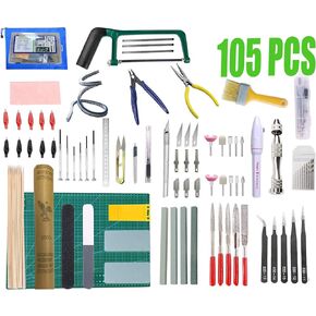 Daszui 105 PCS Gundam Model Tools Kit Hobby Tools Set for, with Plastic Box and Waterproof Bag, Gundam Used in up to car Model Building