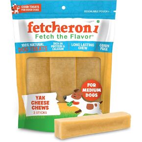 Yak Cheese Himalayan Dog Chews – Long Lasting, Odorless, All Natural Vegetarian Bones - High Protein, No GMO Treat – Made with Real Himalayan Salt and Yak Milk for Large Dogs - 5 Sticks