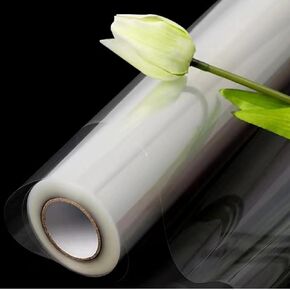 Vanhench Clear Cellophane Wrap, 16" x 100' 3Mil Thick Cellophane Wrap Roll for Gift Basket Treats Goodie Bouquet Flower Wrapping, Clear Plastic Wrap for Gifts Table Covering Packing Supplies