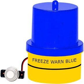 Freezing Temp Alert, Freeze Warn Light: Flashes Below 42°F Available in Red OR Blue (Red) Batteries Included