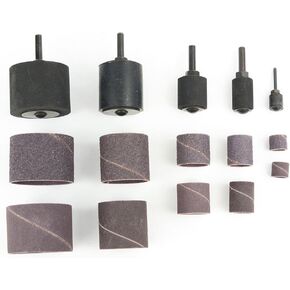 Big Horn 19530 15 Piece 1/2, 3/4, 1, 1-1/2, 2 Inch Drums Sanding Kit - USA